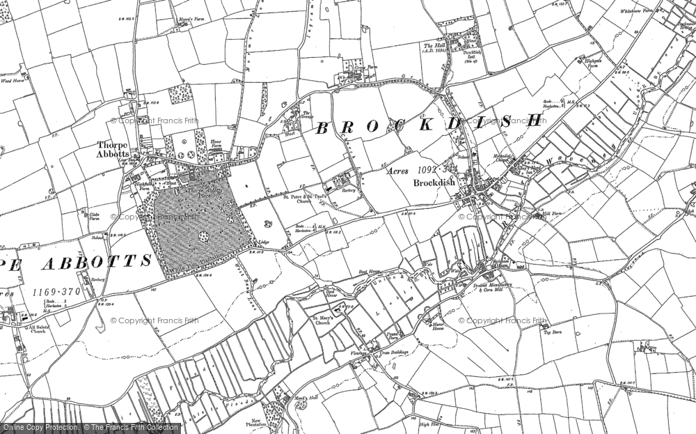 Old Map of Brockdish, 1903 in 1903
