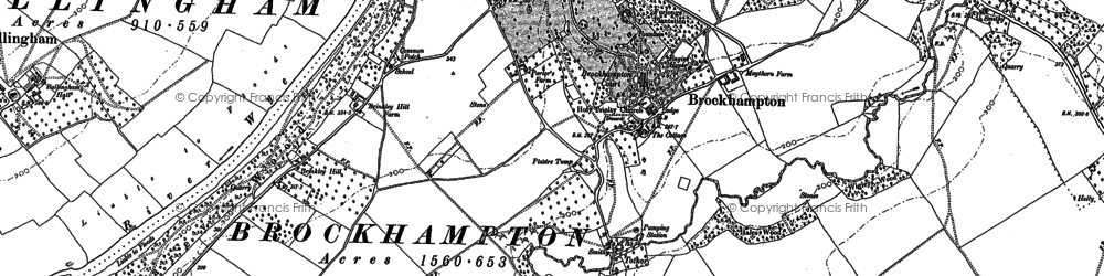 Old map of Peartree Green in 1887