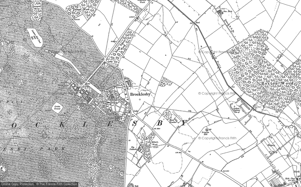 Old Map of Brocklesby, 1886 in 1886