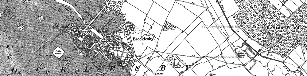 Old map of Brocklesby in 1886