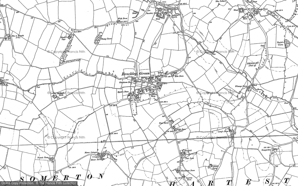 Old Map of Brockley, 1884 in 1884