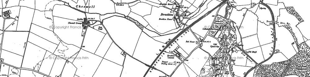 Old map of Brockton Leasows in 1881