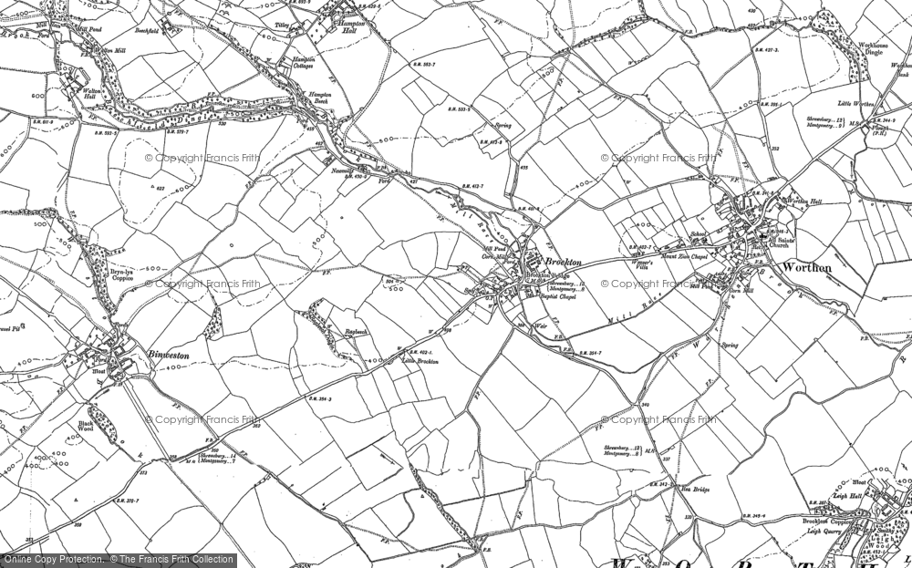 Old Map of Historic Map covering Binweston in 1901