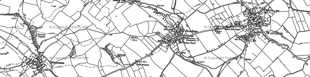 Old map of Binweston in 1901