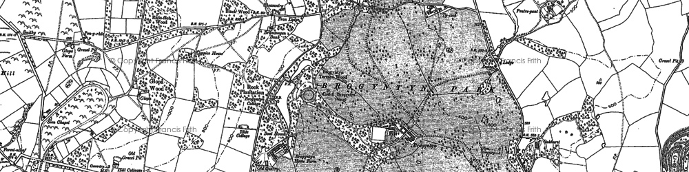 Old map of Brogyntyn in 1874