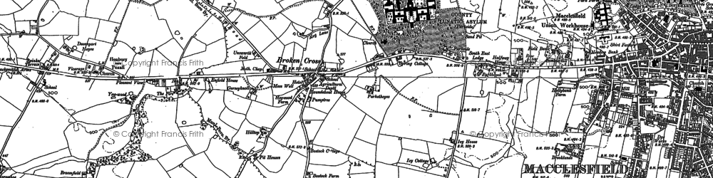 Old map of Broken Cross in 1897