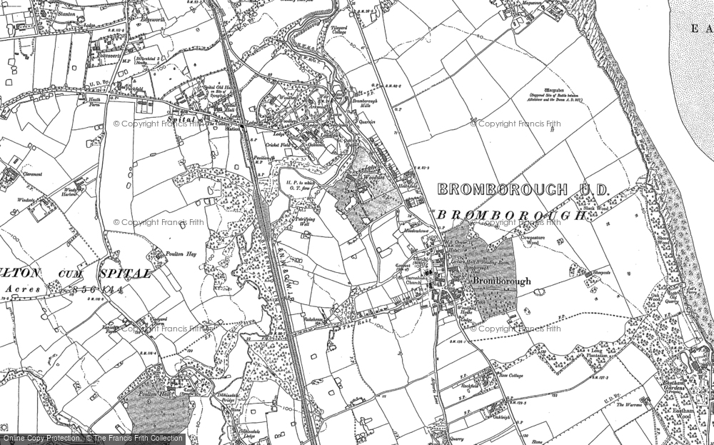 Old Map of Bromborough, 1897 - 1898 in 1897