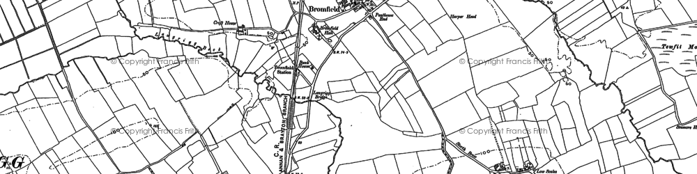 Old map of Bromfield in 1899