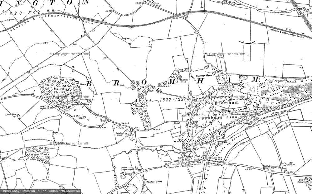 Old Map of Historic Map covering Bury End in 1882
