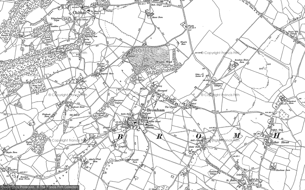 Old Map of Bromham, 1899 in 1899