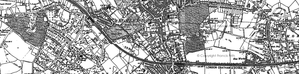 Old map of Bromley in 1895