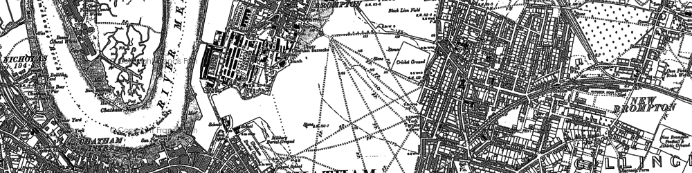 Old map of Great Lines in 1896