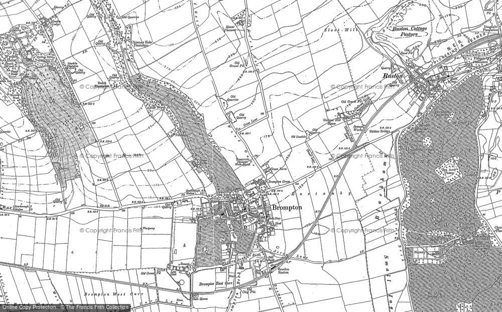 OLD ORDNANCE SURVEY MAPS SCARBOROUGH FILEY & DISTRICT & MAP BROMPTON  1896 