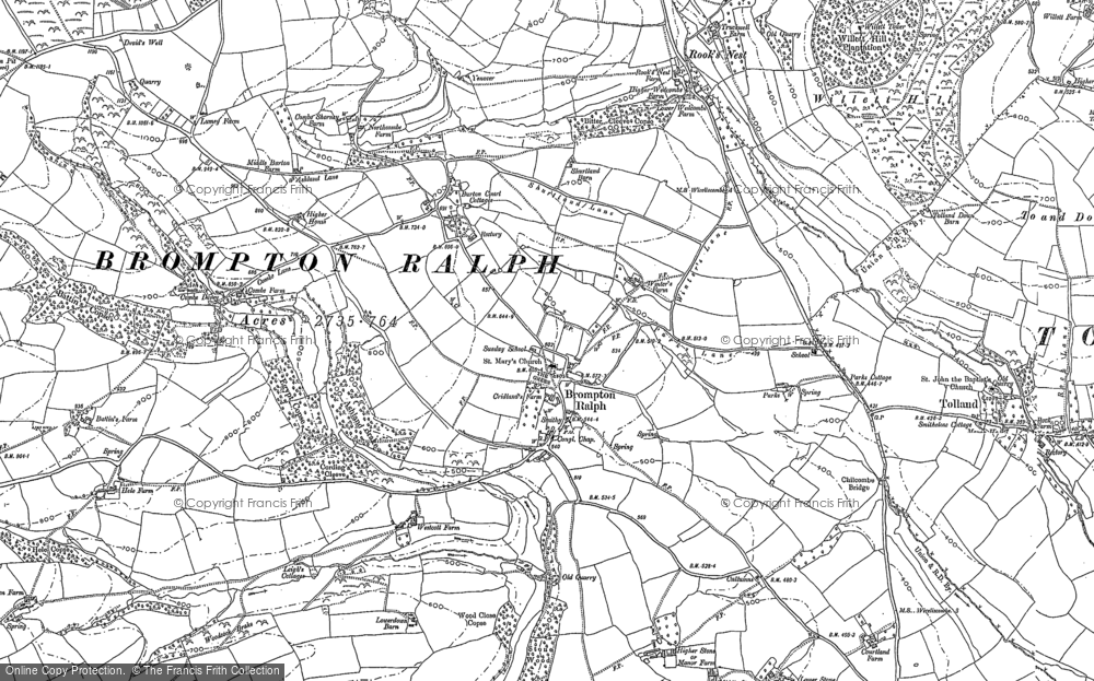 Old Map of Brompton Ralph, 1887 in 1887