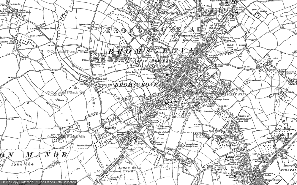 Old Map of Historic Map covering Stoney Hill in 1883