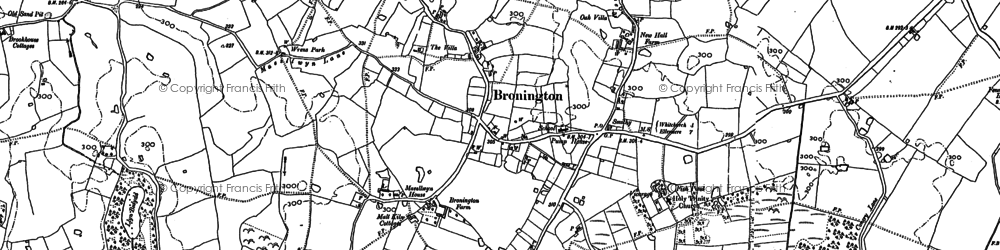 Old map of Bronington in 1909