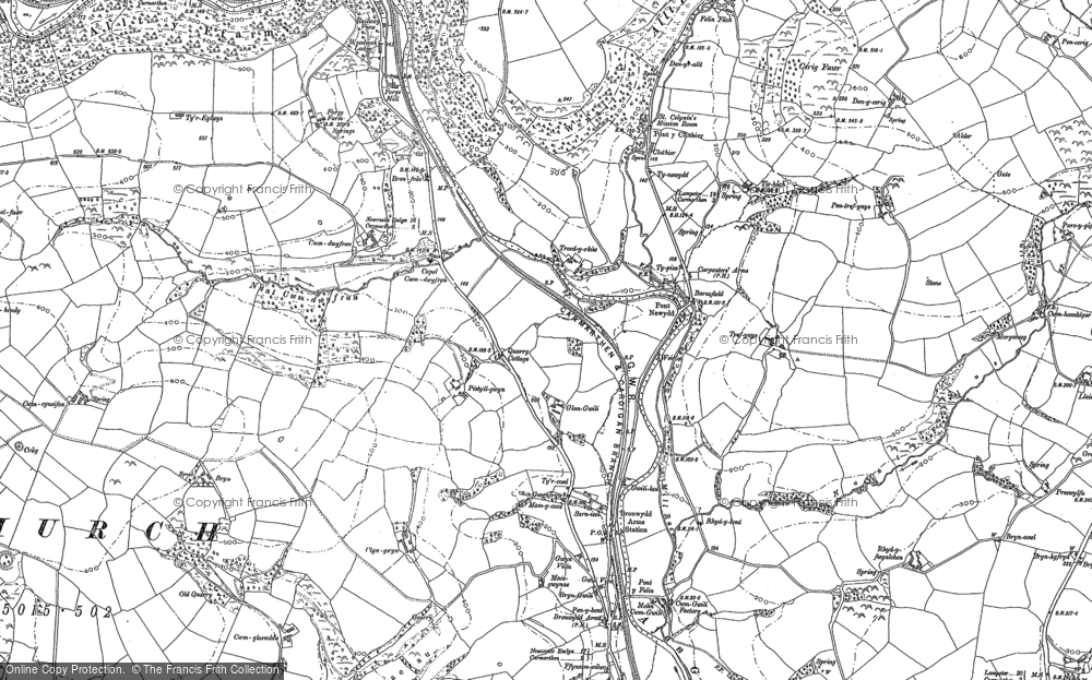 Old Map of Bronwydd, 1886 - 1887 in 1886
