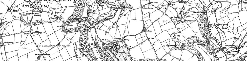 Old map of Blaenllan in 1887