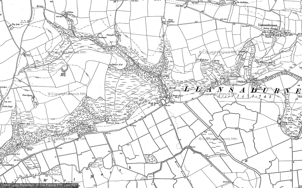 Old Map of Historic Map covering Plashett in 1887