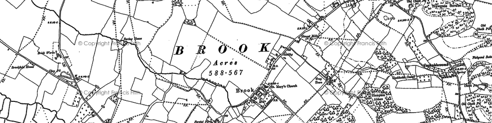 Old map of Broad Downs in 1896