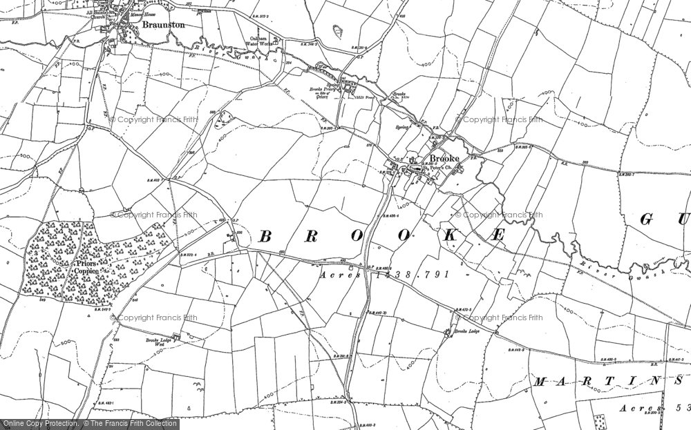 Old Map of Brooke, 1884 - 1902 in 1884