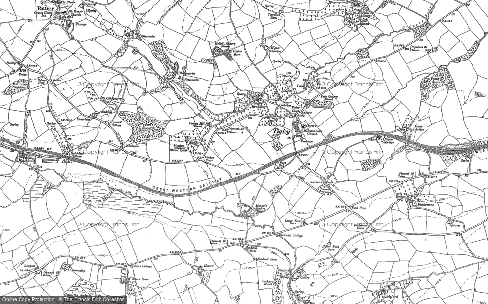 Old Map of Historic Map covering Culverlane in 1886