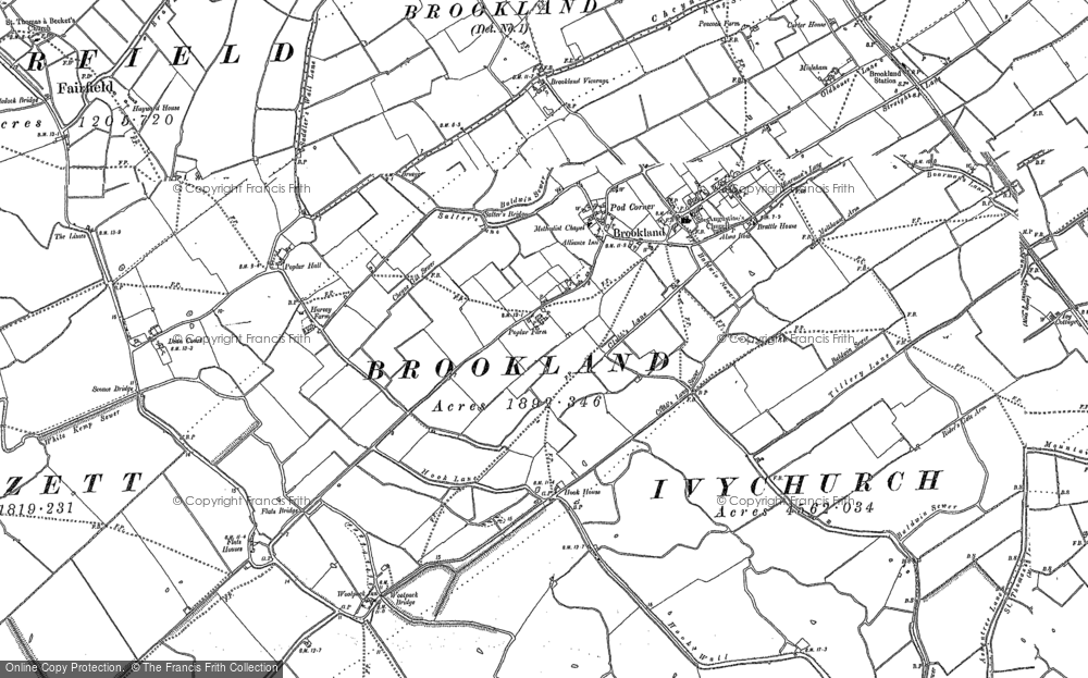 Old Map of Brookland, 1897 - 1906 in 1897