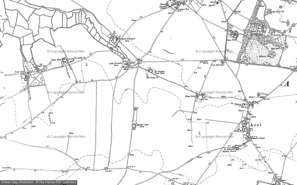 Old Map of Brooks End, 1905 - 1906 in 1905