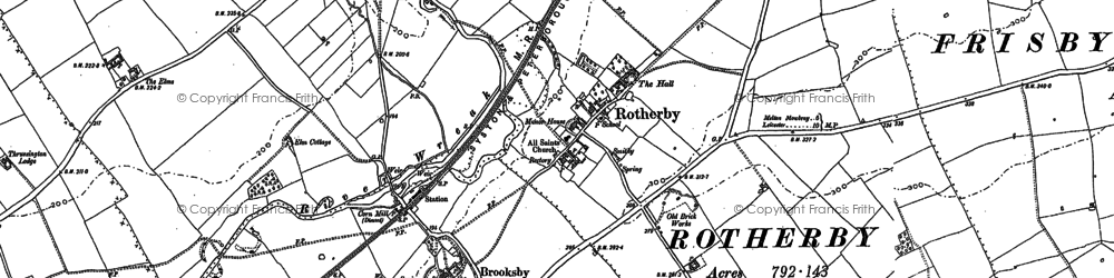 Old map of Brooksby in 1883
