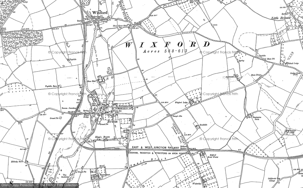 Old Map of Broom, 1885 in 1885