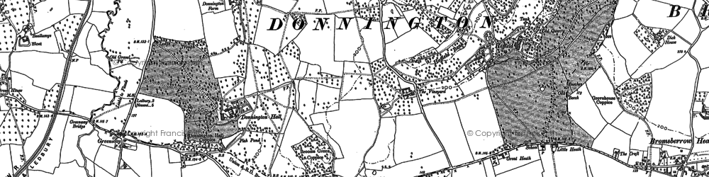 Old map of Broom's Green in 1901