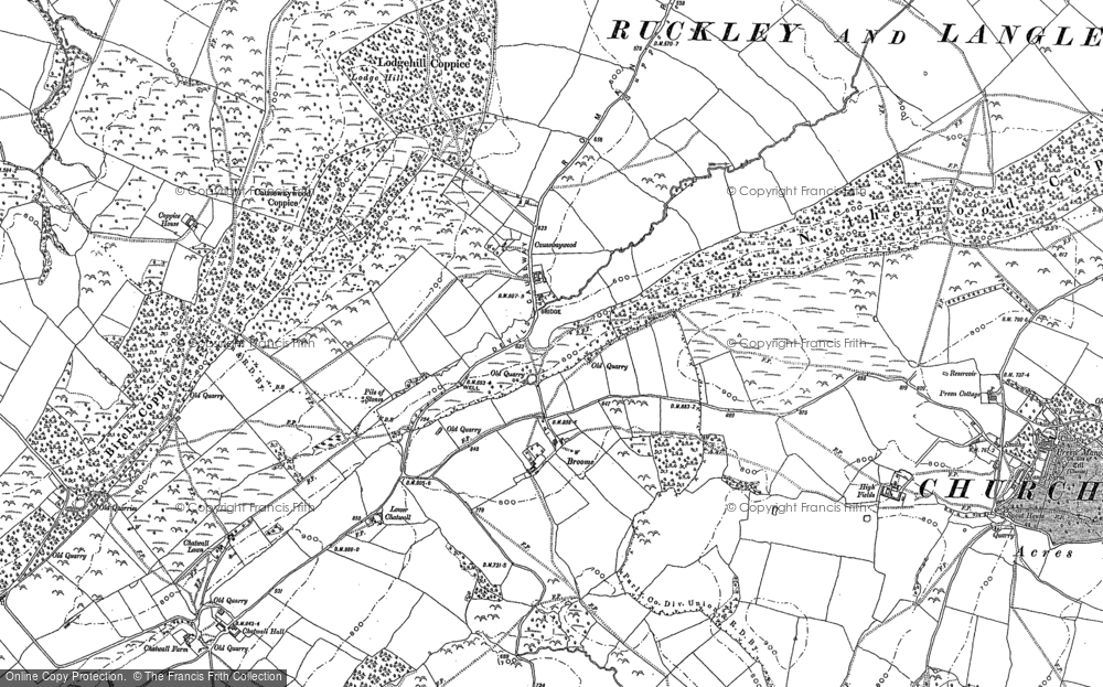 Old Map of Historic Map covering Birch Coppice in 1882