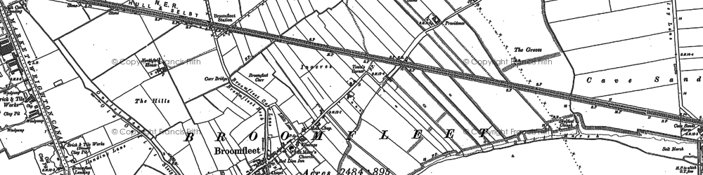 Old map of Laxton Grange in 1888