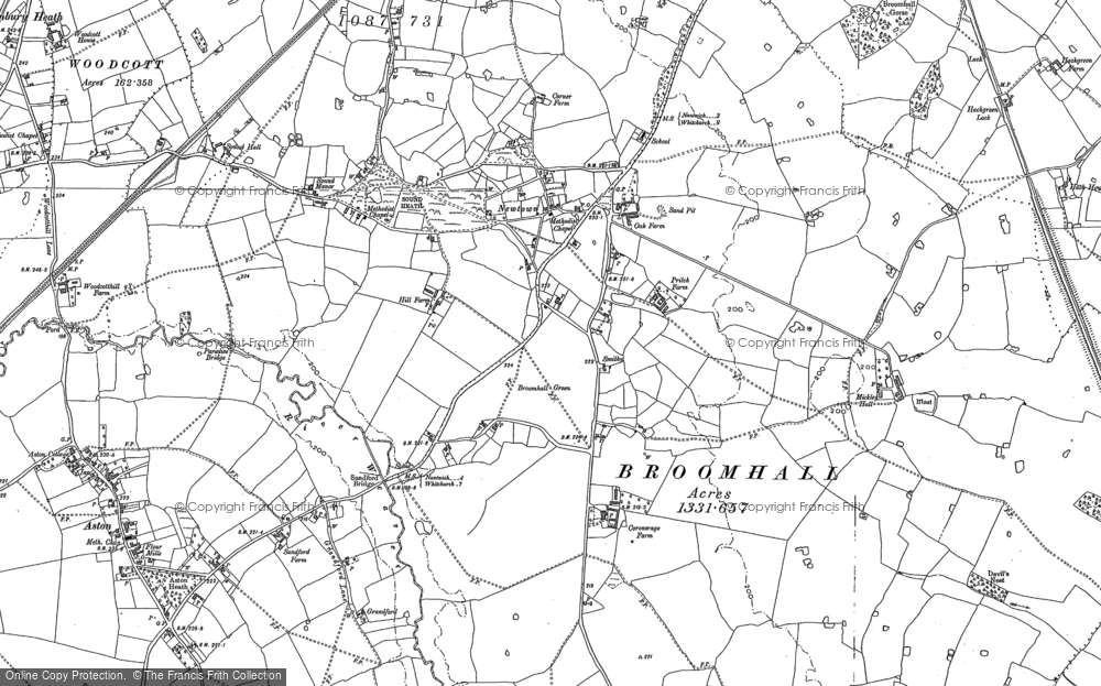 Old Map of Historic Map covering Broomhall Green in 1897