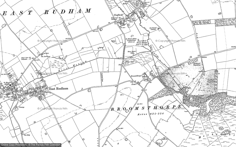 Old Map of Broomsthorpe, 1885 in 1885