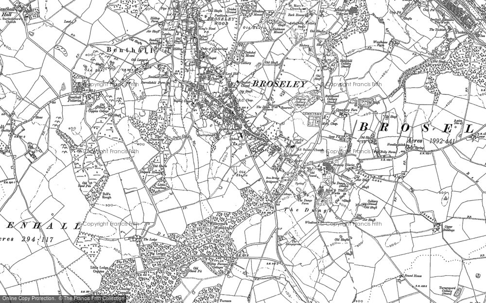 Old Map of Broseley, 1882 in 1882