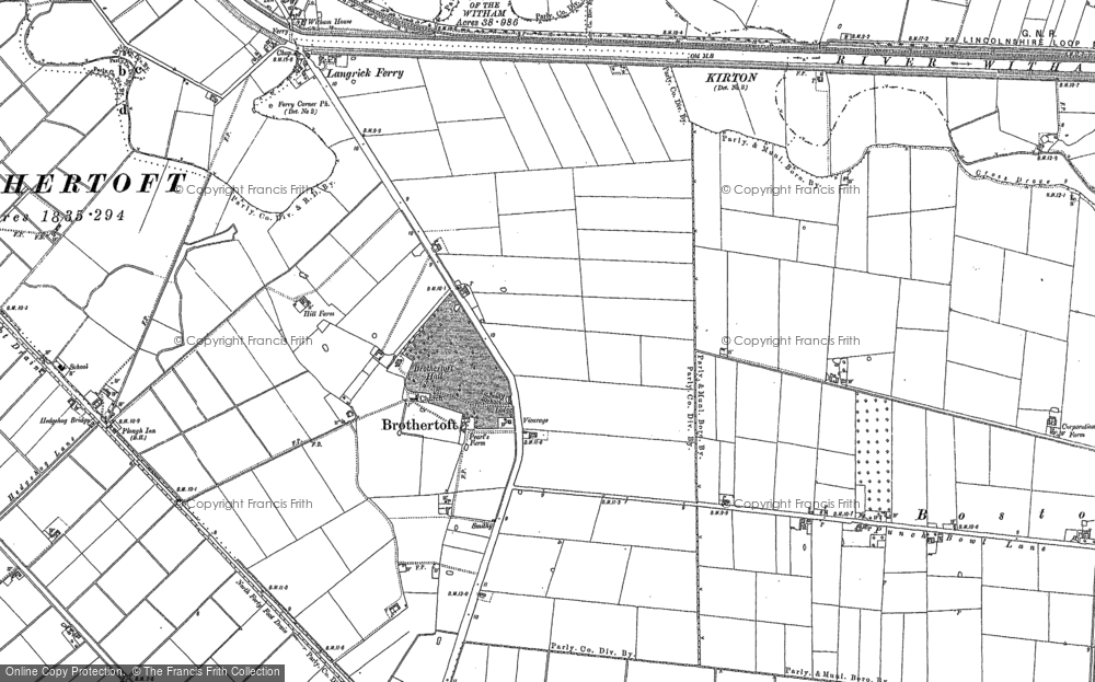 Old Map of Brothertoft, 1887 in 1887
