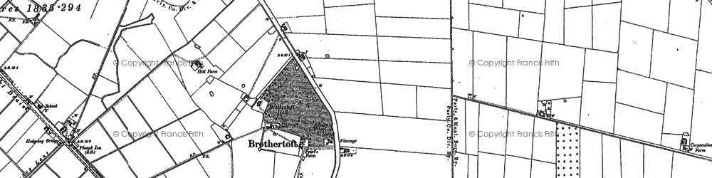 Old map of Langrick Bridge in 1887