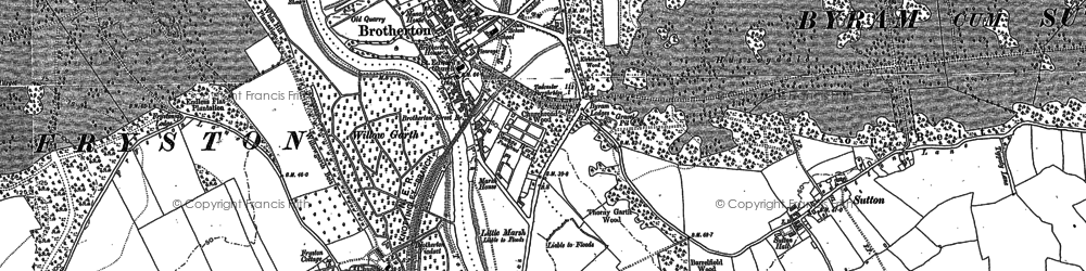 Old map of Brotherton in 1890