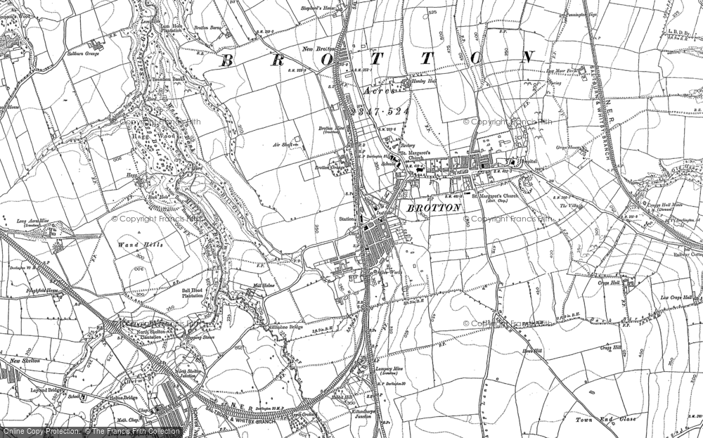 Old Map of Historic Map covering New Brotton in 1893