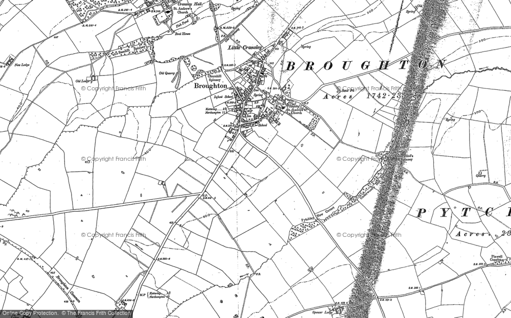 Old Map of Broughton, 1884 in 1884