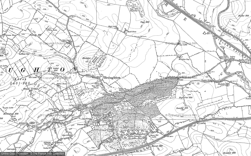 Old Map of Historic Map covering Butter Haw in 1892