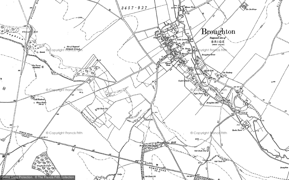 Old Map of Historic Map covering Beech Barrow in 1894