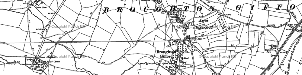 Old map of Broughton Gifford in 1899