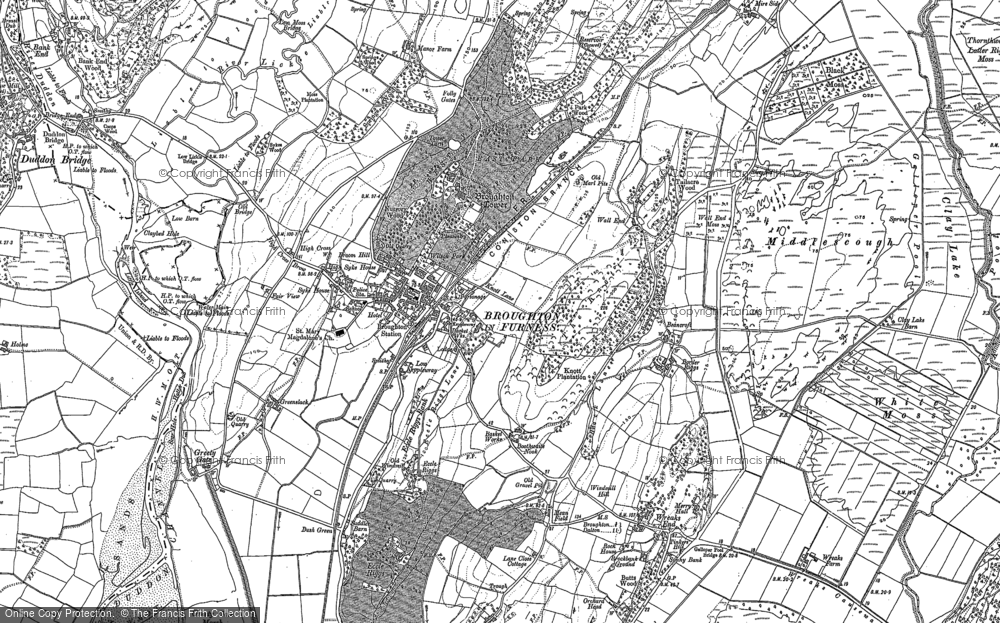 Old Map of Historic Map covering Boothwaite Nook in 1911