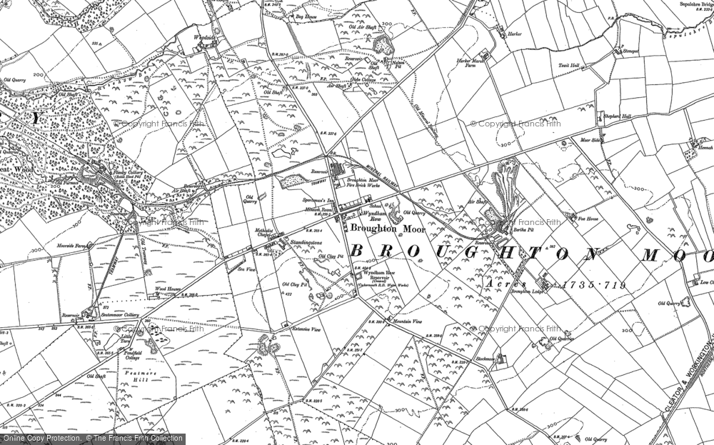 Old Map of Historic Map covering Broughton Lodge in 1923