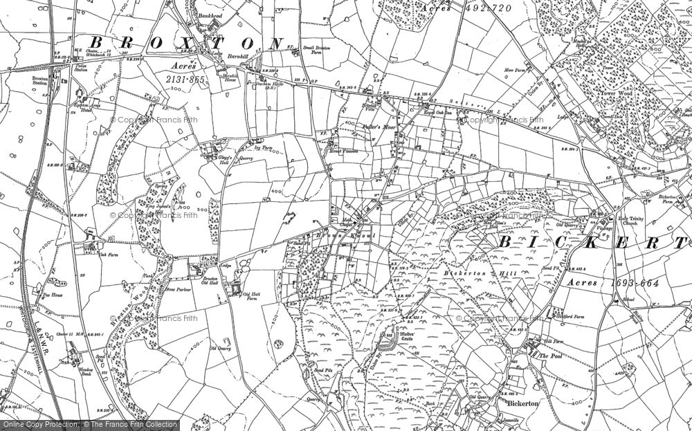 Old Map of Historic Map covering Fullers Moor in 1897