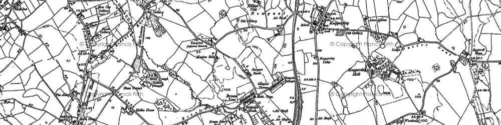 Old map of Brown Lees in 1878