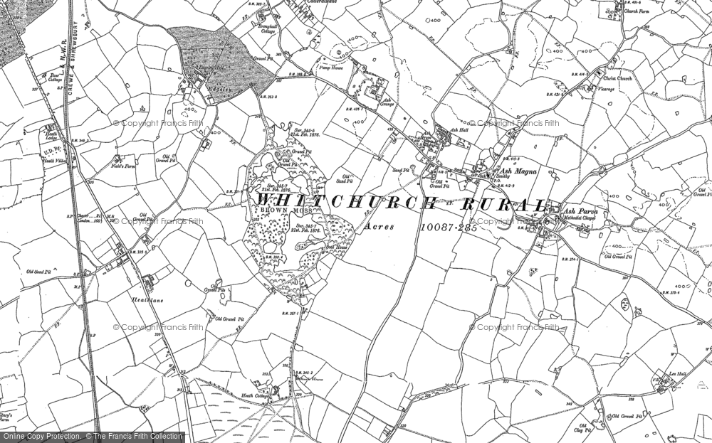 Old Map of Brown Moss, 1879 - 1899 in 1879
