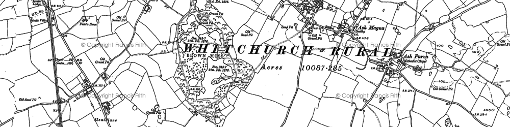 Old map of Brown Moss in 1879